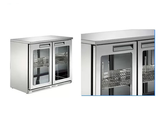 Clear Glass Double Door 920mm Catering Refrigeration Equipment