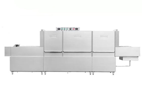 Double Tank 380V 66kw Industrial Restaurant Dishwasher