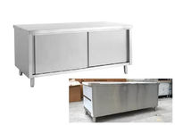 Single / Double Open Working Cabinet / Slide Door 1.5m Stainless Steel Tool Bench Commercial Kitchen Workbench Cabinet
