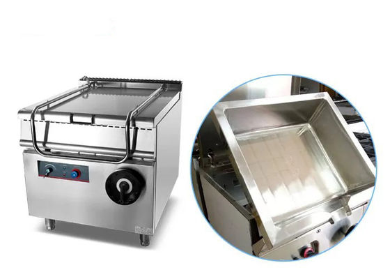 12kw Stainless Steel Tilting Braising Pan Multiple Burners Electronic Ignition Hotel Kitchen