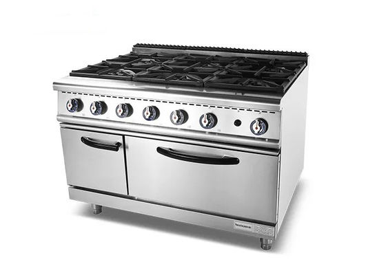 6 Burner 35.8kw 1200mm Stainless Steel Cooking Equipment