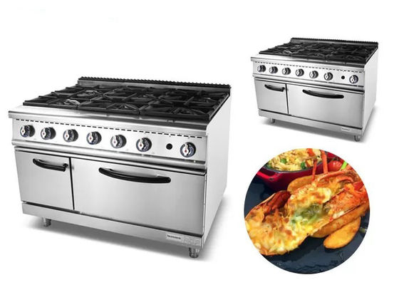 6 Burner 35.8kw 1200mm Stainless Steel Cooking Equipment