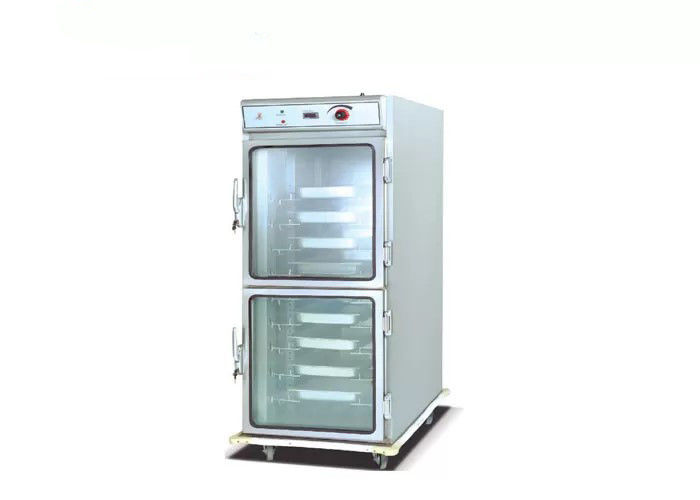 Electric Stainless Steel Cooking Equipment Commercial Kitchen 2 Half Door Food Warmer Movable Cart